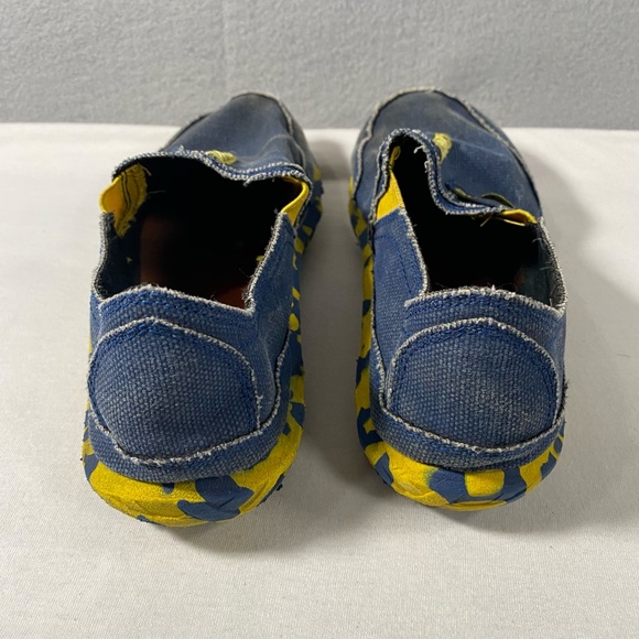 Cushe Slipper Slip On Blue Yellow Camo Casual Canvas Shoes Youth Size 4 - Picture 7 of 10